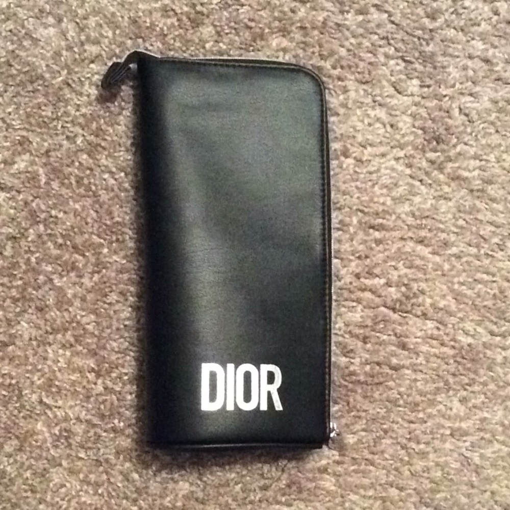 Dior large black hairtool/makeup bag with pockets